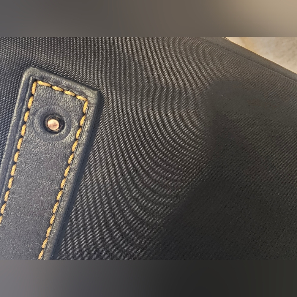 Dooney & Bourke Black Tote with Polka Dot Scarf Accent - Picture 8 of 12